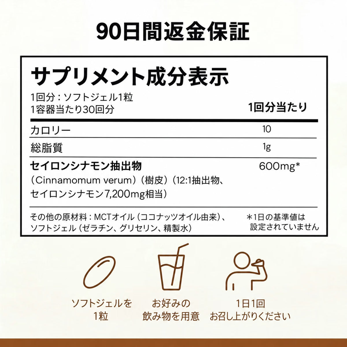 セイロンシナモン 7,200mg相当 MCTオイル配合