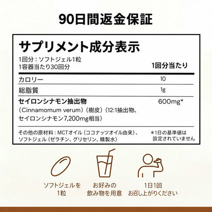 セイロンシナモン 7,200mg相当 MCTオイル配合